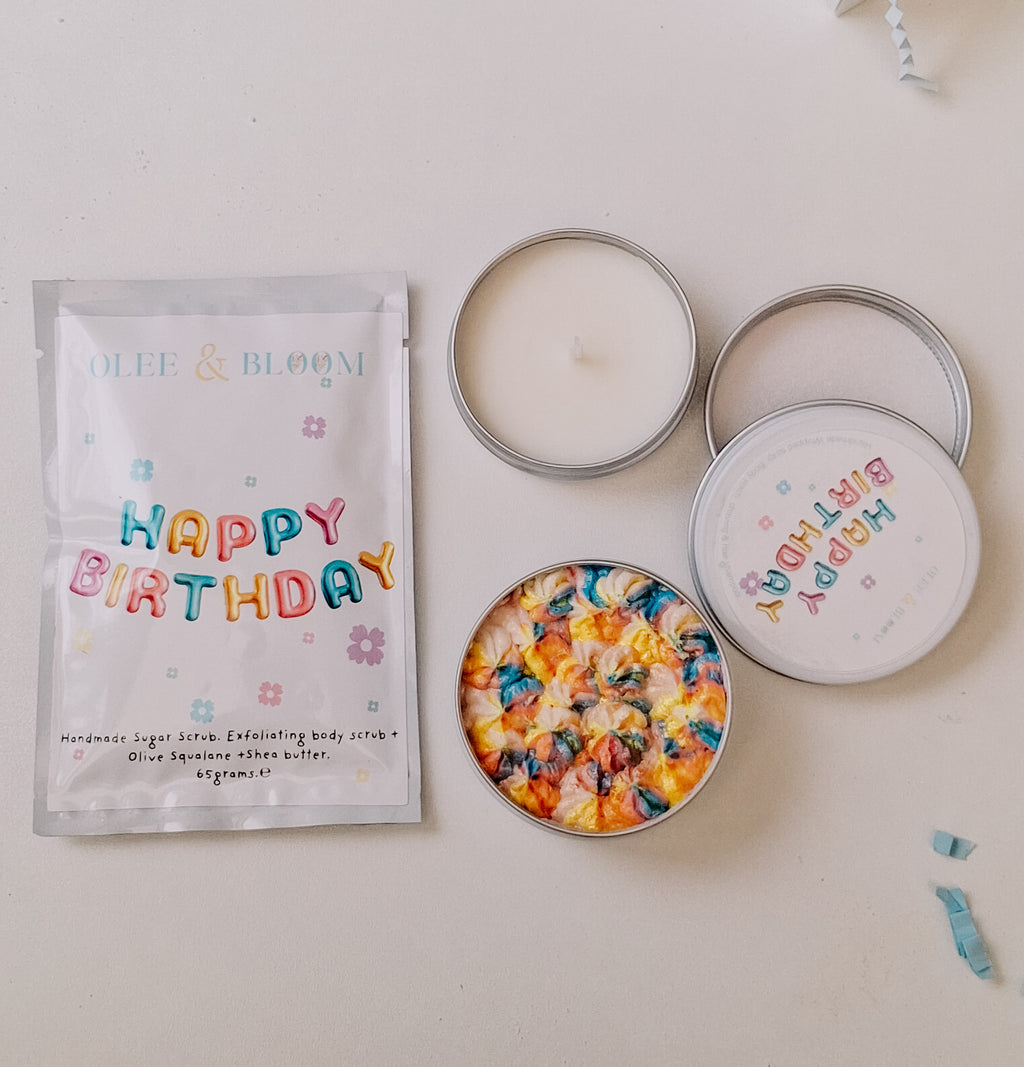 Happy Birthday  Whipped  soap and scrub. Mini